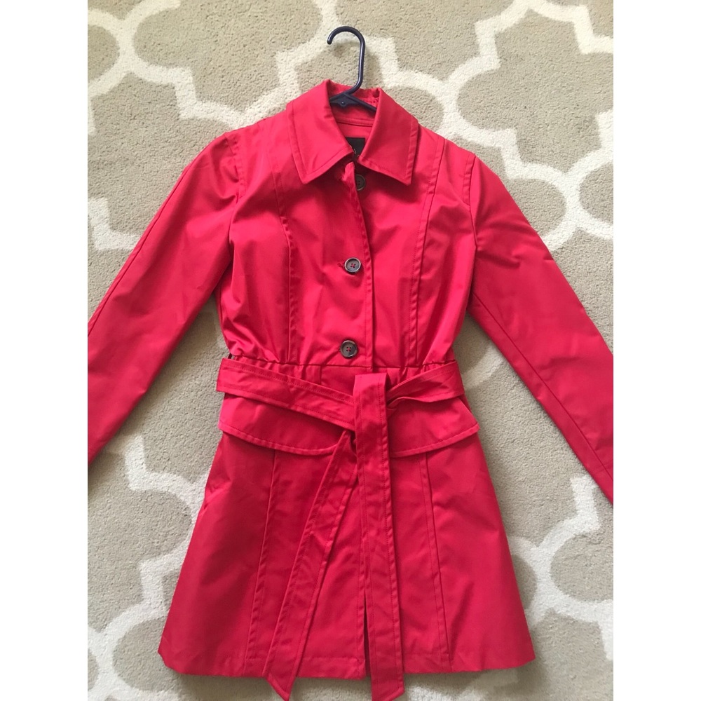 Red trench coat Tracy Reese Petite XS